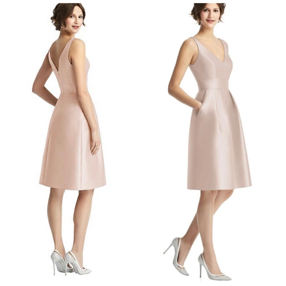 NWOT Alfred Sung V Neck Pleated Skirt size 14